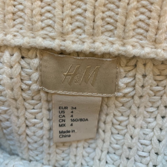 H&M High Low Knit Sweater in Ecru - Picture 4 of 4